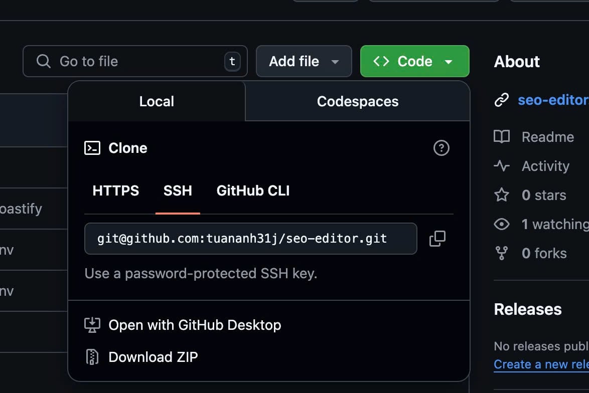Ảnh clone dự án